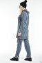 Women's Hijab Indigo Hooded Sleeve Striped Tracksuit Set - 3