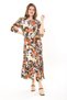Women's Large Size Color Woven Viscose Fabric Skirt Layered Short Sleeve Dress 65N37868 - 6