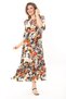 Women's Large Size Color Woven Viscose Fabric Skirt Layered Short Sleeve Dress 65N37868 - 5