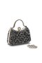 Black and Silver Mix Stone Double Way Double Handle Evening Dress Clutch Evening Bag - 4
