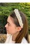 Bym023 Design Evening Dress Women's Crown Hand Embroidered Hair Accessory Wedding Engagement White Pearl Women's Hair Crown