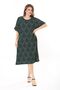 Women's Large Size Green Wrap Fabric Short Sleeve Patterned Dress 65N37858 - 8
