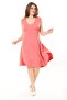Women's Plus Size Pink Wraped Collar Back Elastic Waist Sleeveless Lycra Viscose Dress 65N37872 - 5