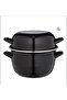 20 Cm Black Enamel Mussel Model Milk Yogurt Soup Pasta Salad Presentation Pot - 2