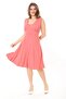 Women's Plus Size Pink Wraped Collar Back Elastic Waist Sleeveless Lycra Viscose Dress 65N37872