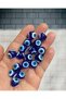 14 Mm Dana Eye Evil Eye Bead - Decorative Bead 30 Pieces - (Thick Hole)