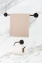 Black Long Towel Holder Bathroom Hanger Open Toilet Napkin Holder Set of 2 - 2
