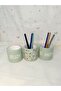Concrete 3-Piece Desktop Pen Holder Set - Decorative Design