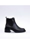 Women's Genuine Leather Thick Heeled Chelsea Boots