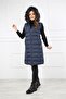 Women's Dark Navy Blue Puffer Long Vest Coat - 2