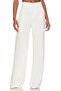 Women's White High Quality Crepe Fabric Wide Leg Trousers