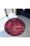 Purple Shades Traditional Motif Patterned Round Woven Base Vintage Decorative Carpet 6173