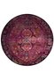 Purple Shades Traditional Motif Patterned Round Woven Base Vintage Decorative Carpet 6173 - 3
