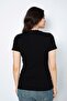 Black 4 Pieces 100% Cotton Combed Cotton Ribbed Round Neck Lace Short Sleeve Women's Undershirt - 6