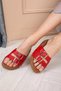 Women's Red Full Orthopedic Daily Heel Spur Epinli Slippers