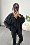 Women's Low Shoulder Tansel Fabric Quality Oversize Shirt - 2