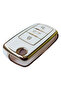 Volkswagen Seat Skoda Compatible Nano Key Case Cover Remote Control Case Auto Keychain White - 3