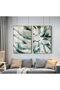 Hari̇kabi̇rev | Turquoise Tones Patterned Abstract Combination 01 | Framed Glass Table 2 Pieces Vertical