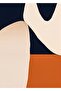 Hari̇kabi̇rev | Cream-Blue-Orange Abstract Model 2 | Framed Tempered Glass Table Single Vertical - 2