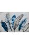 Hari̇kabi̇rev | Dark Blue-Grey Feather Table | Framed Glass Table Single Horizontal - 2