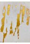 Hari̇kabi̇rev | Gray-Gold Combination Abstract Shapes 5 | Framed Glass Table 2 Pieces Vertical - 3