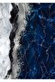 Hari̇kabi̇rev | Dark Blue-Silver Abstract Marble Motif | Framed Glass Table 2 Pieces Vertical - 3