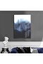 Hari̇kabi̇rev | Blue-White Abstract Model 1 | Framed Tempered Glass Table Single Vertical