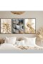 Hari̇kabi̇rev | Soft-Blue Abstract Combination | Framed Tempered Glass Table 3 Pieces Vertical