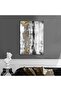 Hari̇kabi̇rev | Black-White-Gold Abstract Model 001 | Framed Tempered Glass Table Single Vertical
