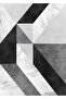 Hari̇kabi̇rev | Black-White Abstract Combination 1 | Framed Glass Table 2 Pieces Vertical - 3