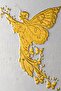 Hari̇kabi̇rev | Gray-Gold Abstract Winged Angel Combination | Framed Glass Table 2 Pieces Vertical - 3