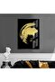 Hari̇kabi̇rev | Gold-Black Spiral Abstract Model 01 | Framed Tempered Glass Table Single Vertical