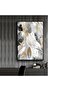 Hari̇kabi̇rev | Gray-Gold-White Leaf Patterned Model 1 | Framed Tempered Glass Table Single Vertical