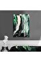 Hari̇kabi̇rev | Green-Gold-White Abstract Patterned Model 5 | Framed Tempered Glass Table Single Vertical