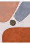 هاريكابيريف | مزيج تجريدي برتقالي-أبيض-بيج | طاولة زجاجية مؤطرة مكونة من قطعتين عموديًا - 3