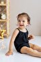 Şile Cloth Baby Black Strapped Gathered Collar Muslin Body - 3