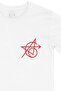 White T-Shirt Unisex with Red Avengers Symbol Pocket Logo Design - 2