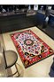 Red Border Detailed Blue Beige Flower Detailed Antique Design Series Modern Decorative Carpet Ancient169