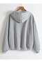 Oversized Sweatshirt with Zippered Hooded - 2