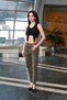 Khaki Color Normal Waist Skinny Jns Women's Trousers |   Women's Pants |   Jeans