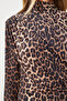Women's Black Beige Ruched Detail Mock Neck Sandy Blouse FF00135 - 5
