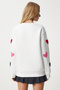 Women's Ecru Heart Textured Knitted Sweatshirt Nj00162 - 5