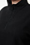 Siyah Selanik/Triko Görünümlü Fermuarlı Yaka Regular/Normal Kalıp Örme Sweatshirt TBBAW23AO00006 - 4