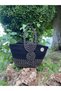 Jute Straw Looking Handbag Beach Bag Shoulder Bag - 3