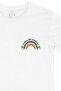White T-Shirt - Rainbow, Pocket Logo Design - 2