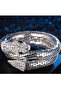 Stone Snake Detailed Spiral Bracelet Silver - 2