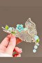 FLOWER LEAF BRANCH STONE METAL LATCH BUCKLE - 2