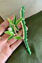 Bamboo Green Metal Pearl Latch Buckle - 3