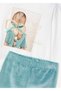 Girl's Velvet Leggings Set Green - 2