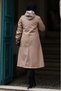 Hooded Pocket Inside Stripe Patterned Trench Coat - 7